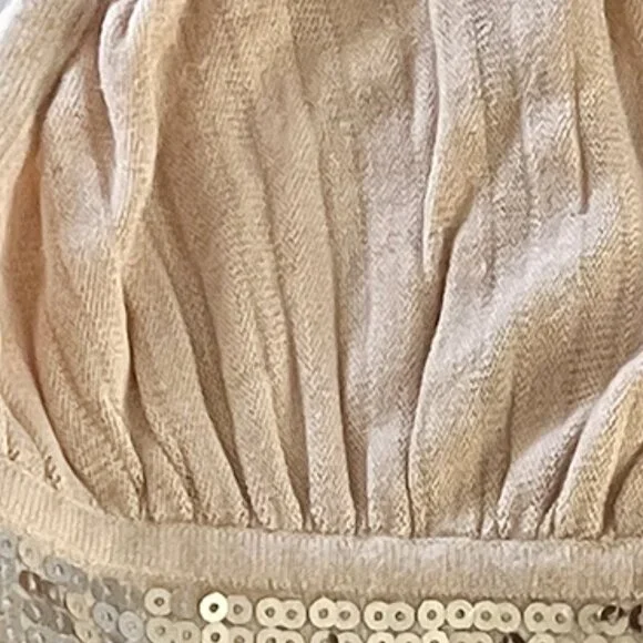 Arden B. Gold sequin beige stretchy knit bodycon dress SM - Picture 7 of 7